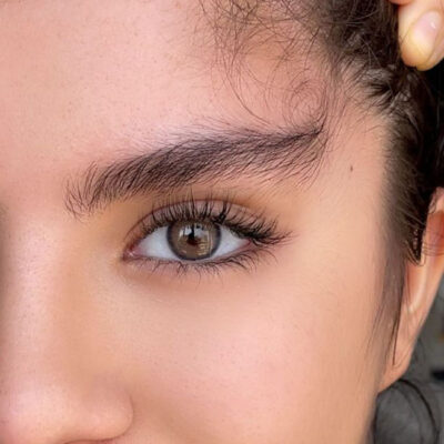 لنز قهوه ای کاراملی دور مشکی اورلاندو کارامل آماندا