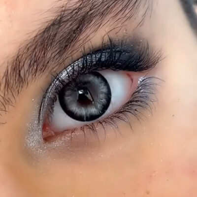 لنز رنگی مشکی نقره ای سیلور شاین آماندا