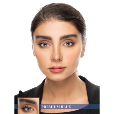 لنز آبی عسلی بدون دور پرمیوم بلو کریستال